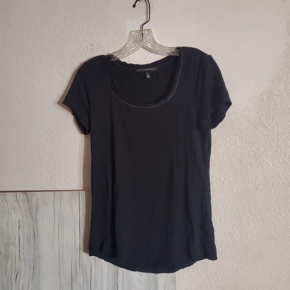 White House Black Market Black Short Sleeve T-Shirt Women's S